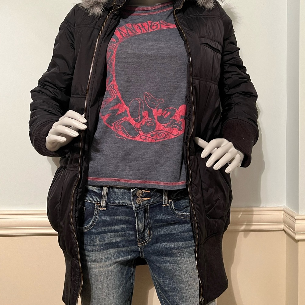 Vans Black Jacket with Fur Trimmed Hood